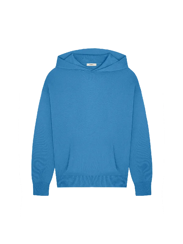 Womens DNA Knitted Hoodie—geyser blue