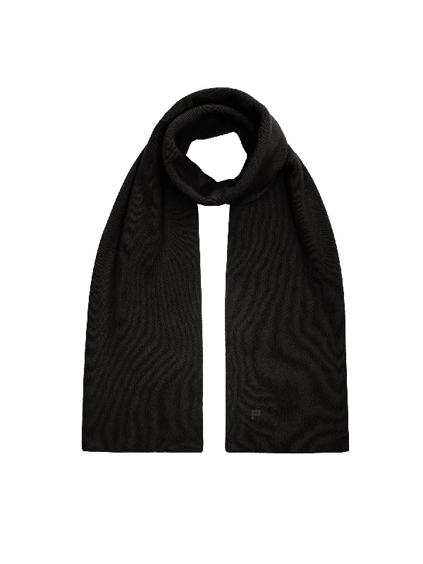 Womens DNA Recycled Cashmere Scarf—black