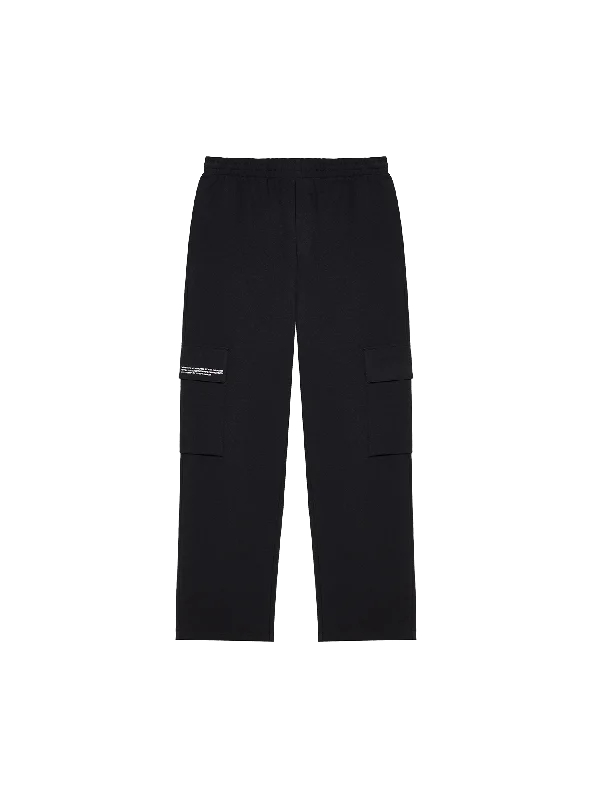 Womens Double Jersey Cargo Track Pants—black