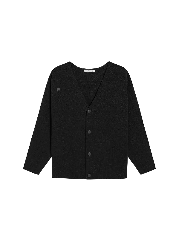 Womens Recycled Cashmere Cardigan—black