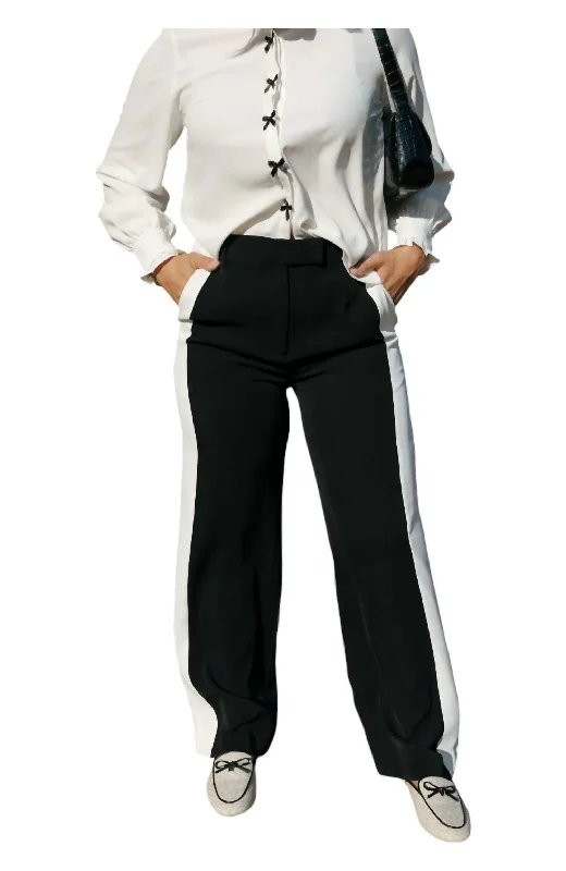 Colorblock Pants In Black/white