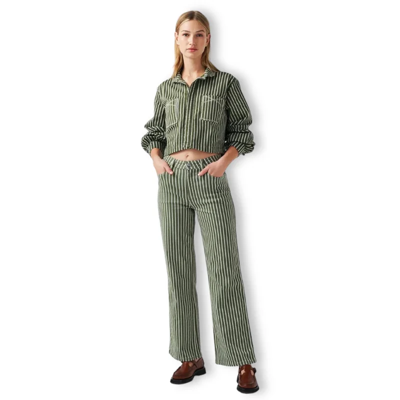 seventy + mochi Mabel Jean Khaki Stripe