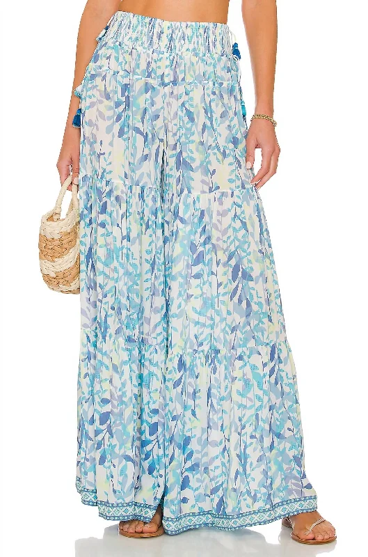 Soledad Wide Leg Pant In Blue Esterel