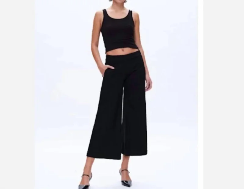 The Onyx Wide Leg Pant In Noir