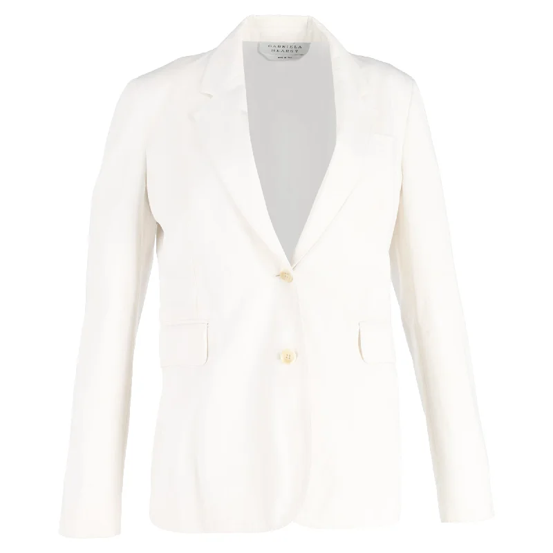 Gabriela Hearst Single-Breasted Blazer in White Wool