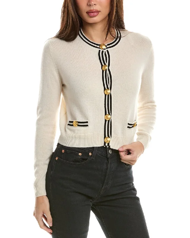 Hannah Rose Double Tipped Cropped Cashmere Cardigan