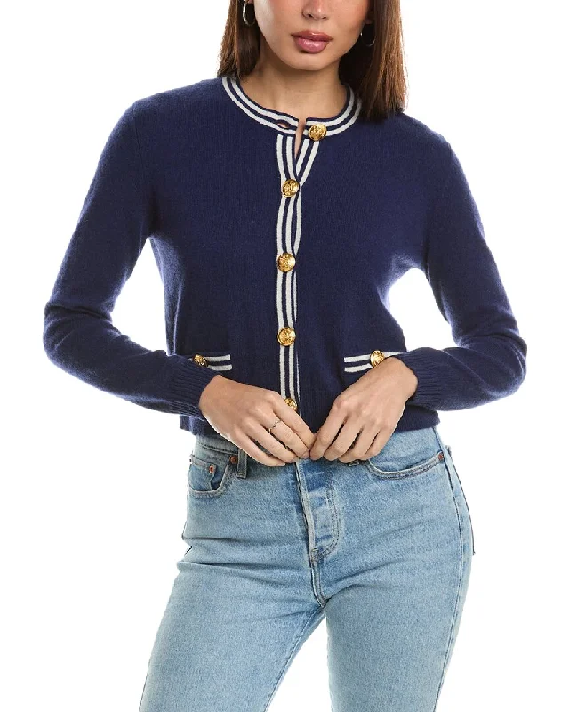 Hannah Rose Double Tipped Cropped Cashmere Cardigan