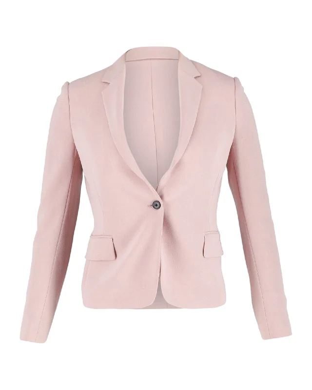 Joseph Single Button Blazer in Pastel Pink Acetate