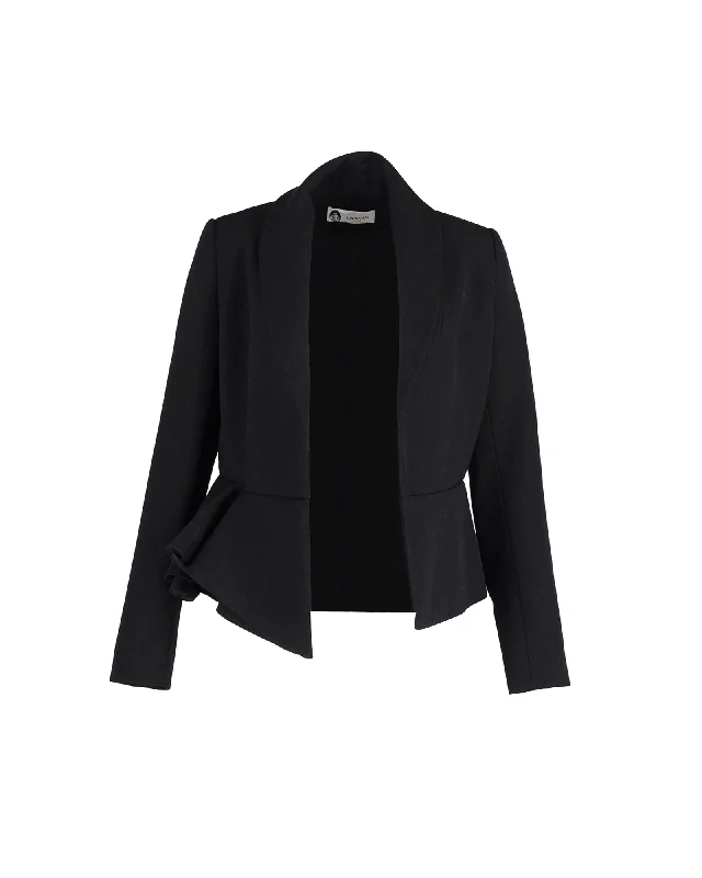 Lanvin Peplum Blazer in Black Wool