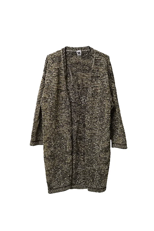 Missoni Long Lurex Cardigan in Black and Gold Nylon