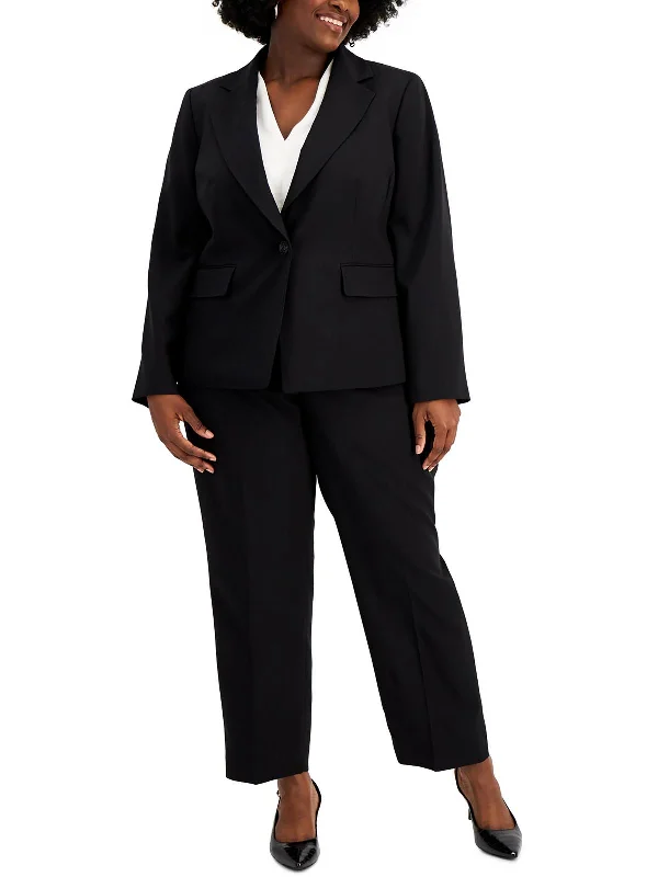 Plus Womens Slim Leg 2PC One-Button Suit