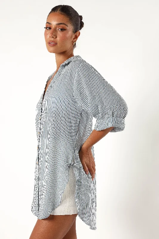 Wren Oversized Shirt - Navy