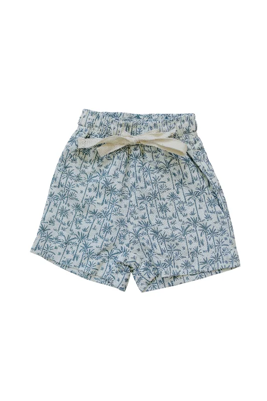 Palm Tree Linen Cotton Shorts