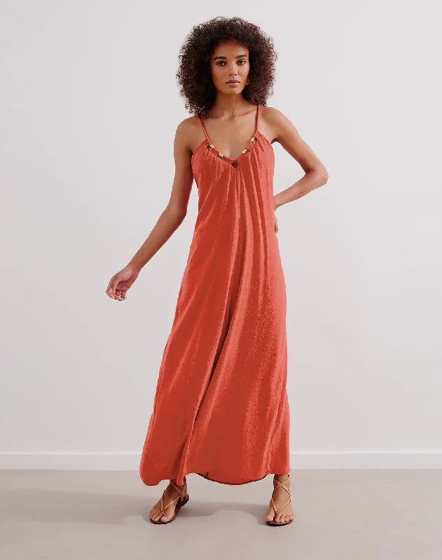 Zima Long Dress (exchange only) - Brick