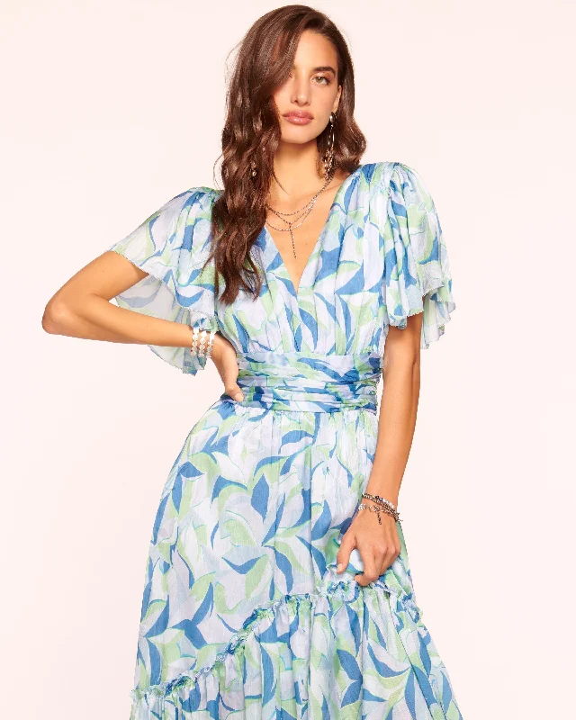 Amber Flutter Sleeve Midi Dress