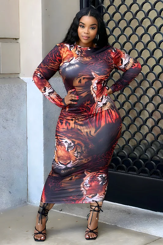 Darnae Animal Print Midi Dress