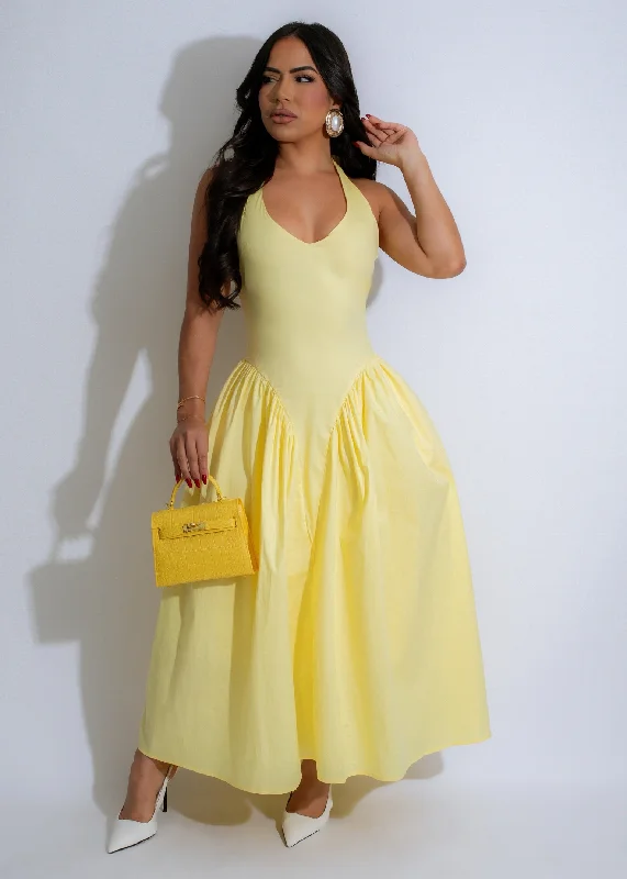 Desert Breeze Midi Dress Yellow